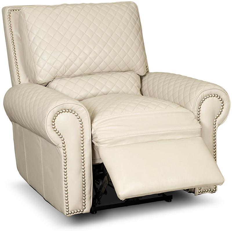 Contemporary Snow White Leather Power, White Leather Recliners