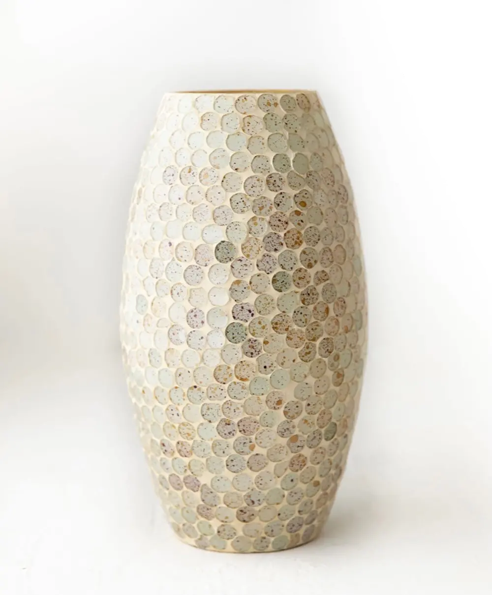 12 Inch Gold Mosaic Tile Handmade Vase-1