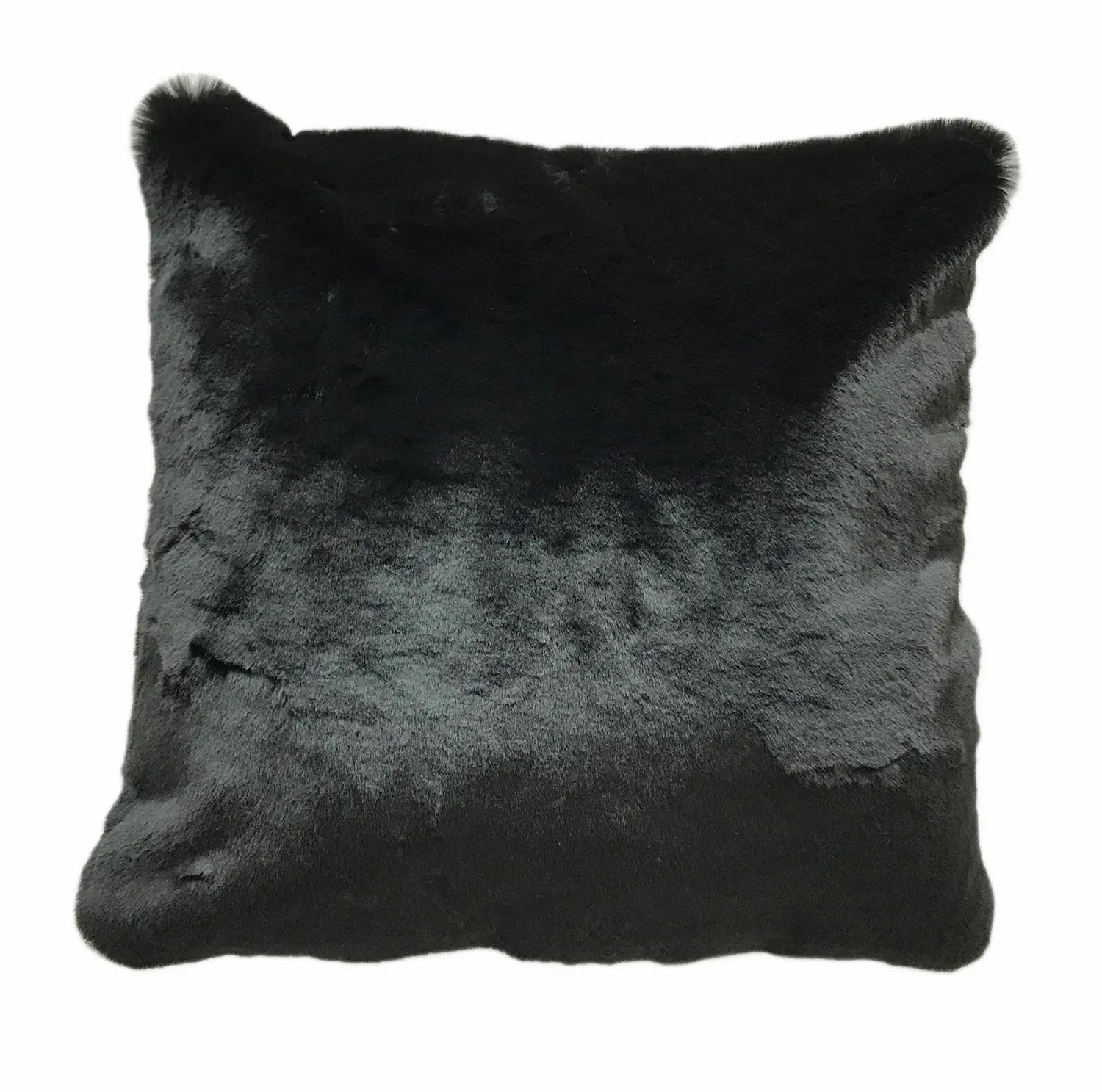 Chinchilla 5 x 7 Faux Fur Black Area Rug