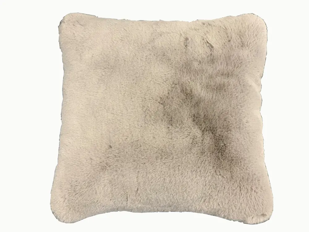 Chinchilla Mocha Brown Faux Fur Throw Pillow-1