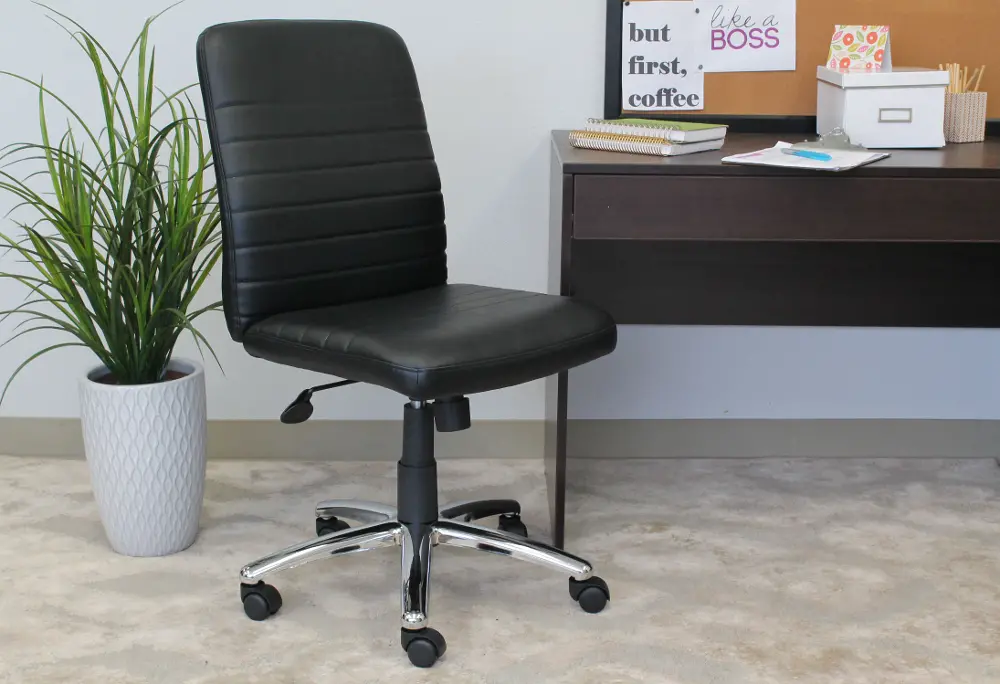 Boss Black and Chrome Retro Office Chair-1