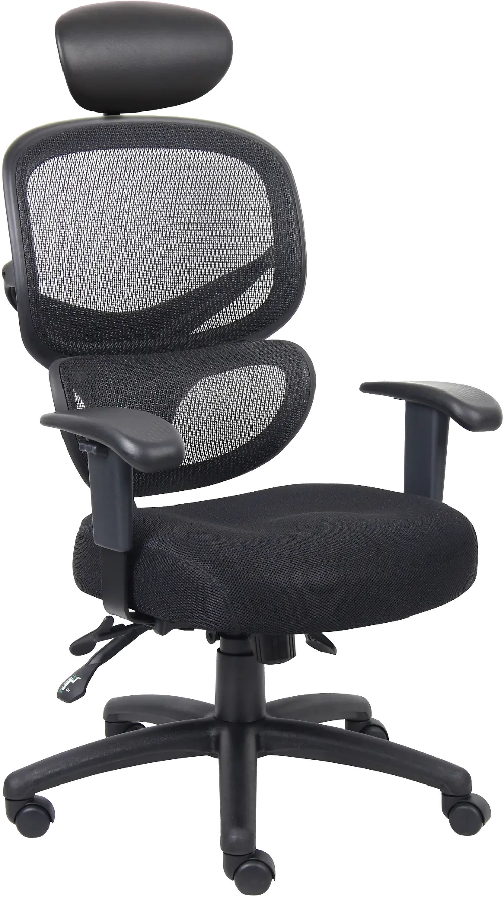 Boss Black Mesh Office Chair with Head Rest-1