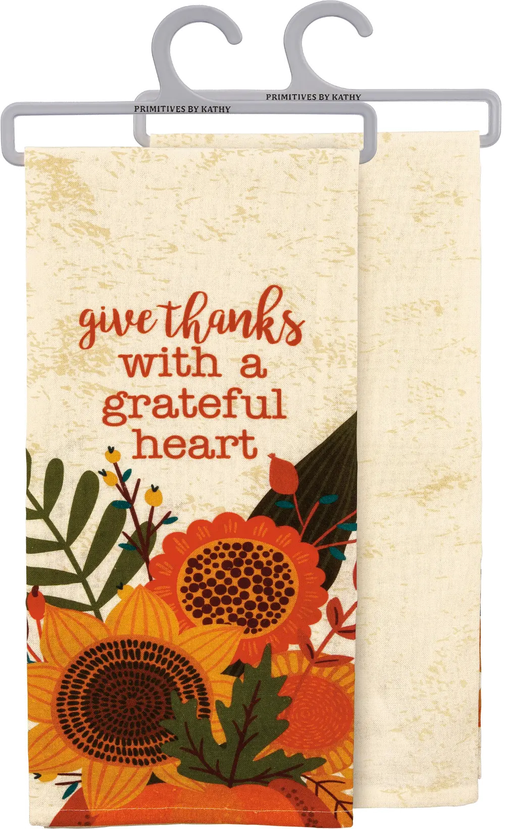 Multi Color Give Thanks with a Grateful Heart Dish Towel-1