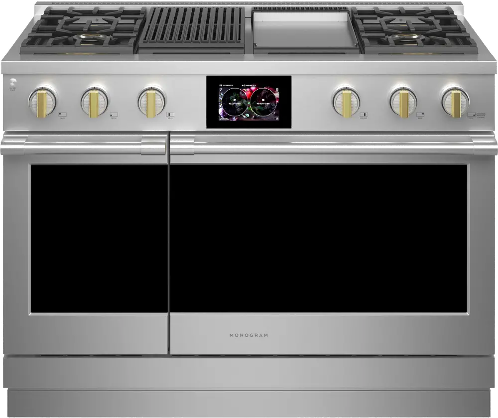 ZDP484NGTSS Monogram Professional 8.25 cu ft Dual Fuel Smart Range - Stainless Steel 48 Inch-1