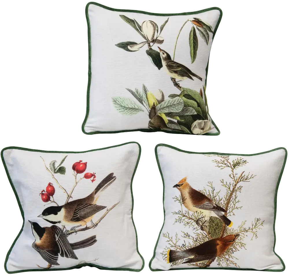 XM8958A Assorted Multi Color Vintage Bird Throw Pillow with Velvet Back-1