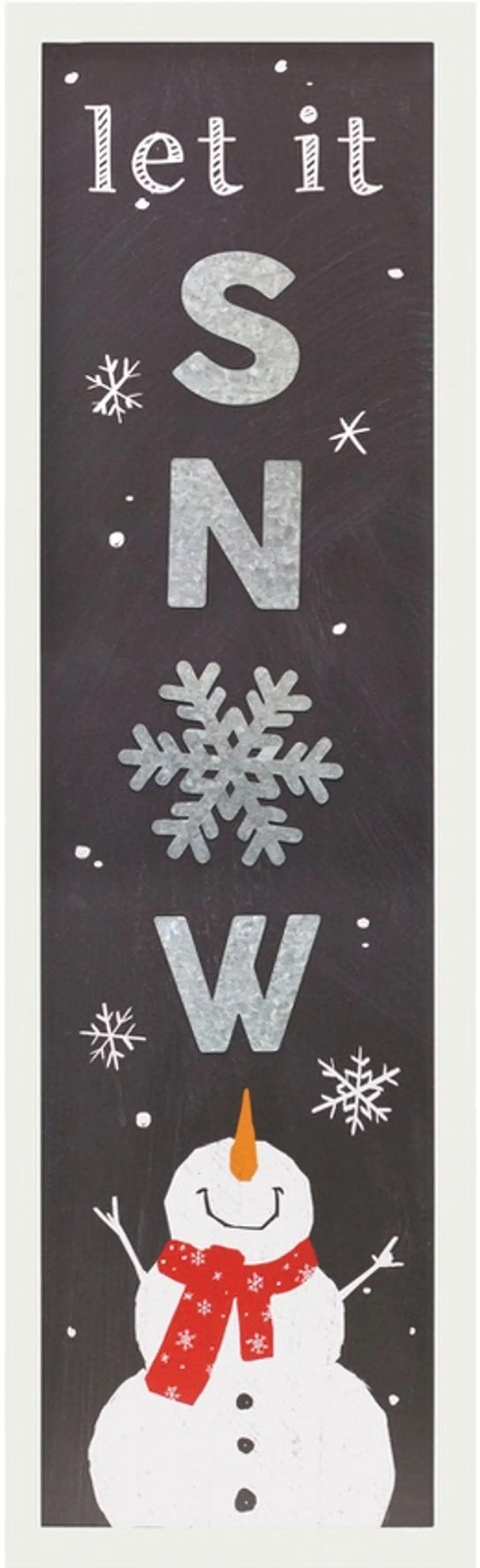 Off White and Black Snowman Let It Snow MDF Easel-1