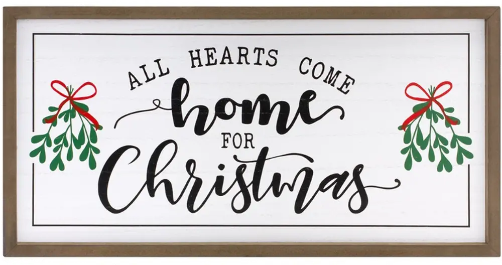 White, Black, Red and Green All Hearts Come Home Wall Decor-1
