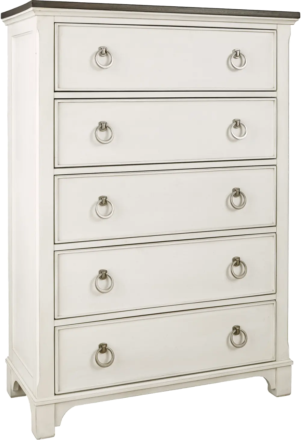 Chantilly Cottage Whitewash Chest of Drawers-1