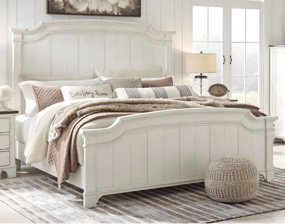 Chantilly Cottage Whitewash Queen Bed - Chantilly-1
