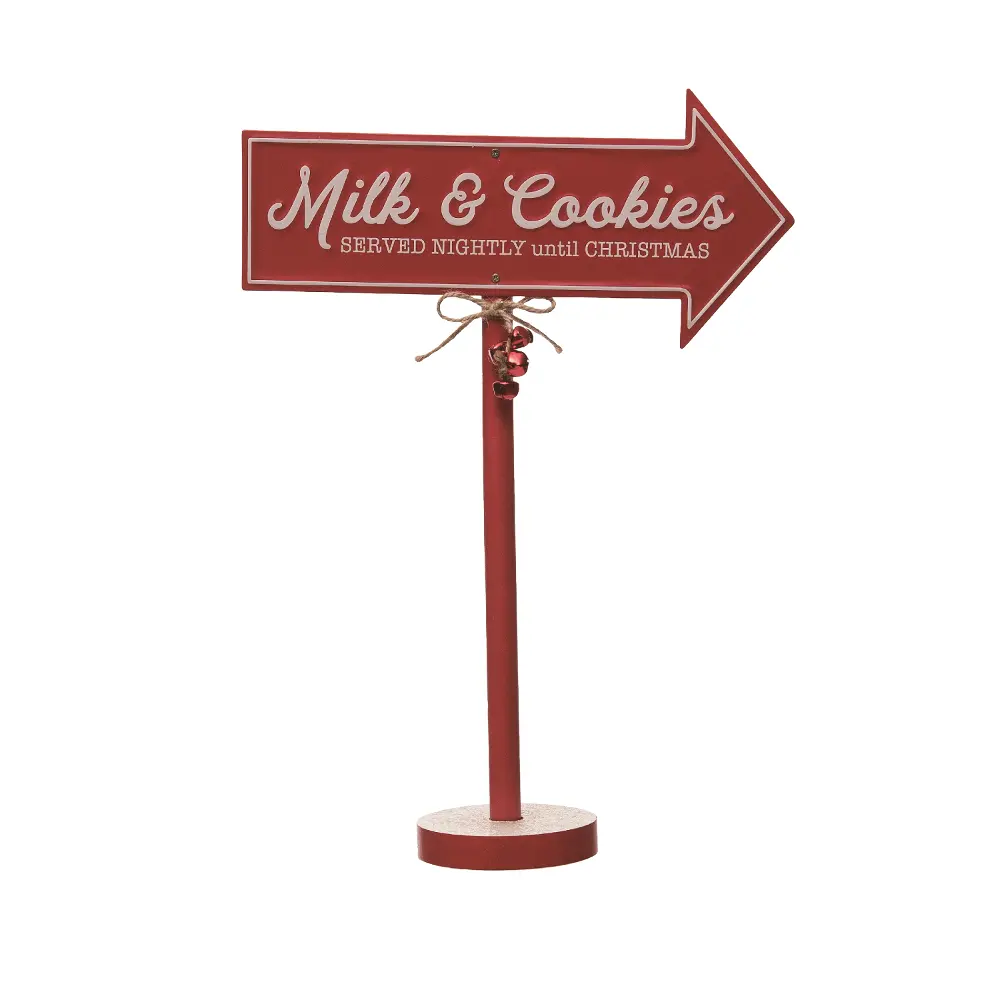Red MDF Milk and Cookie Standing Sign-1