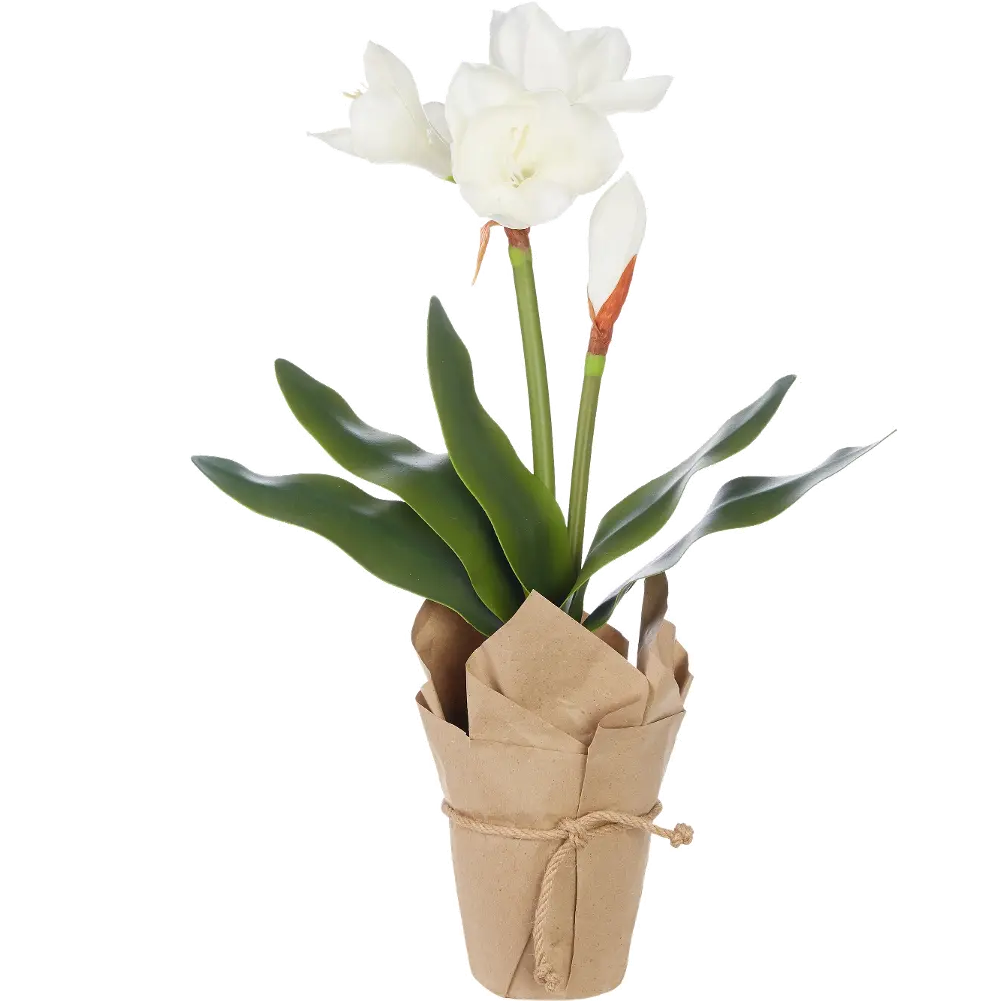 White 23 Inch Real Touch Potted Flower Arrangement-1