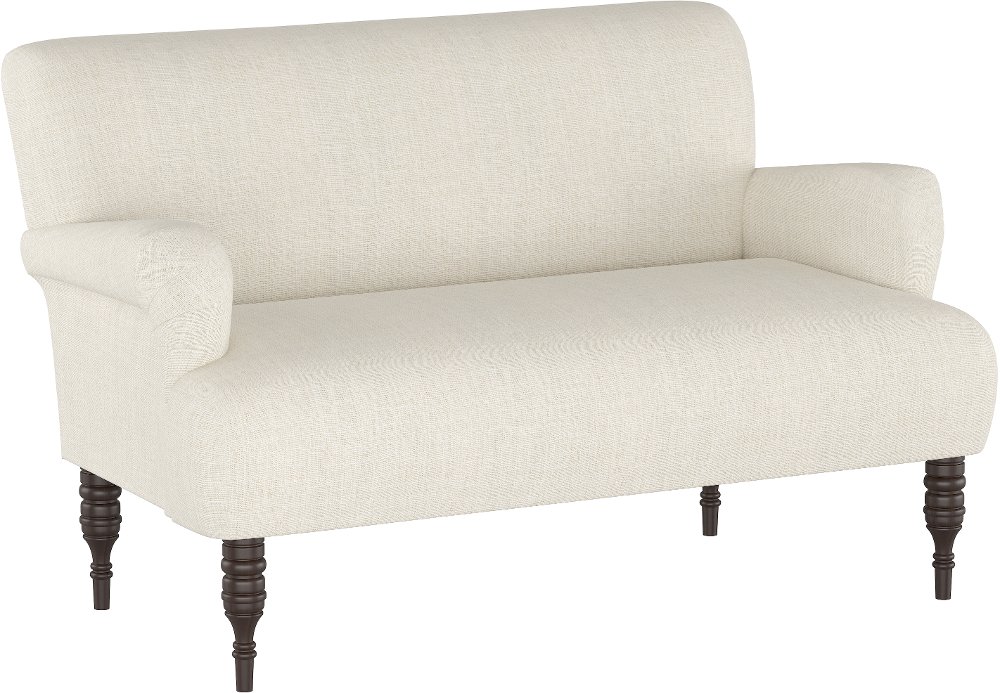 Clara Linen Talc Stone Settee - Skyline Furniture