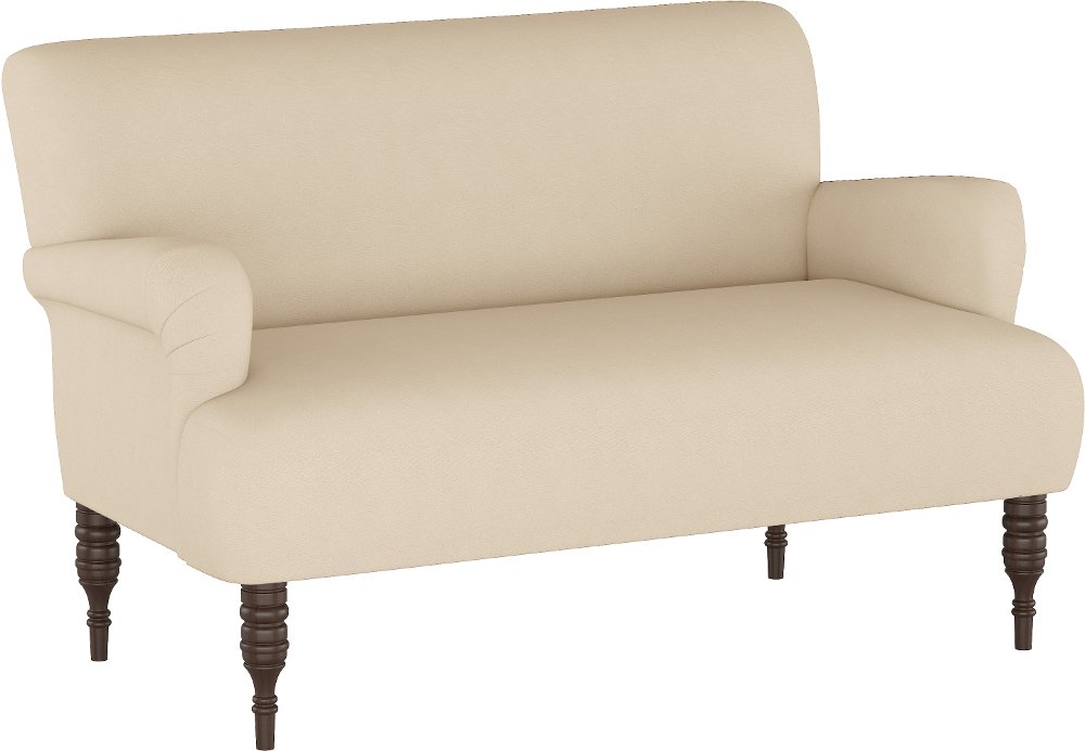 Clara Linen Tan Settee - Skyline Furniture