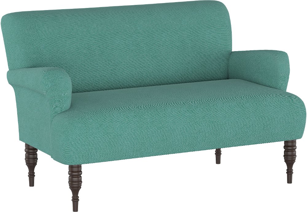 Clara Laguna Turquoise Settee - Skyline Furniture