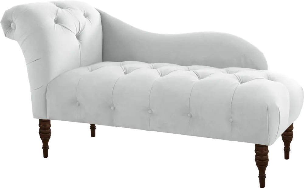 8087VLVWHT Carmen Velvet White Single Arm Chaise - Skyline Furniture-1