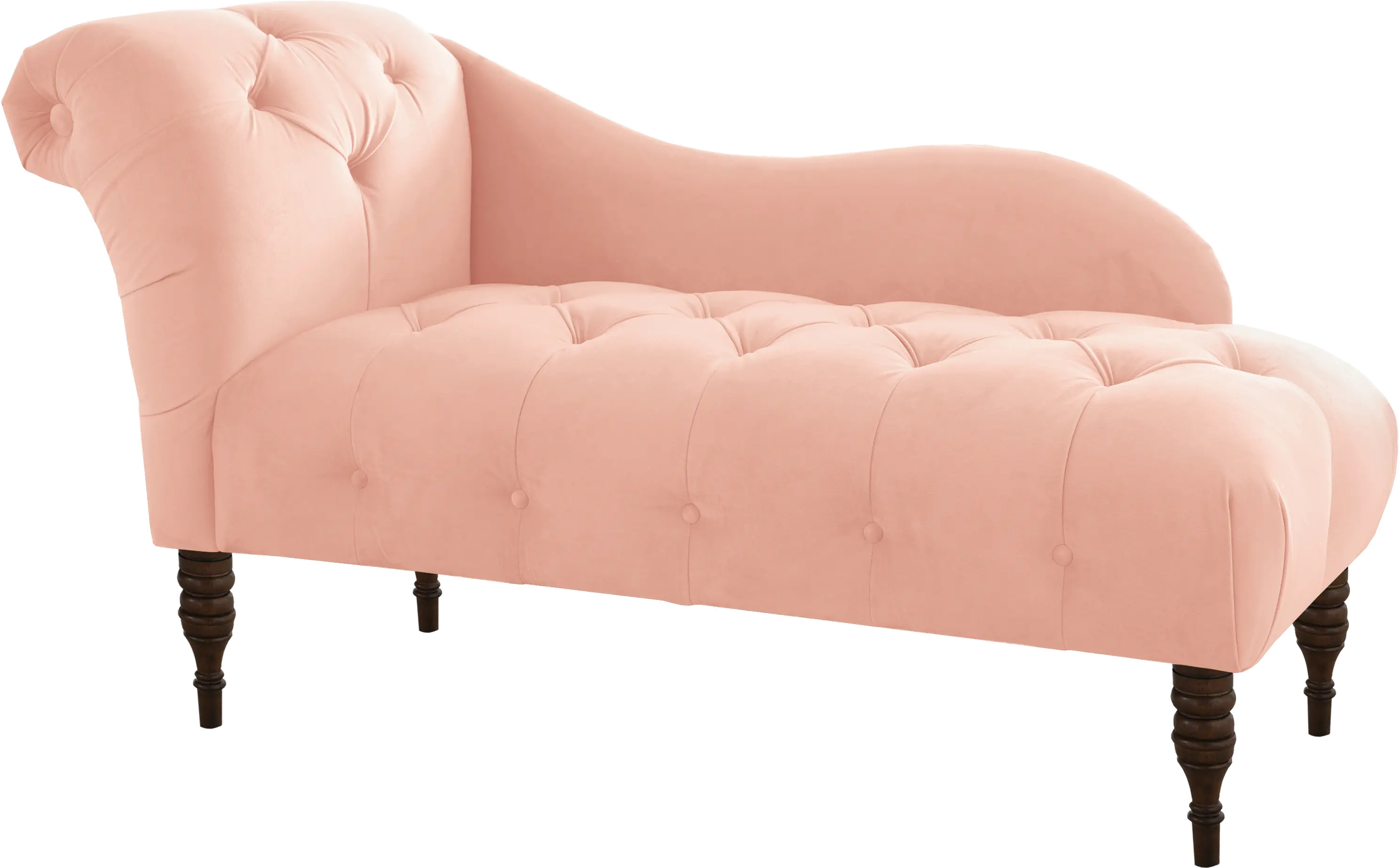 Carmen Velvet Blush Single Arm Chaise - Skyline Furniture