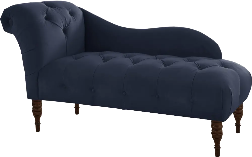 8087VLVINK Carmen Velvet Navy Single Arm Chaise - Skyline Furniture-1
