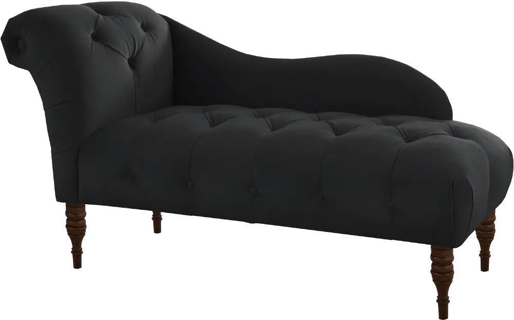 8087VLVBLC Carmen Velvet Black Single Arm Chaise - Skyline Furniture-1