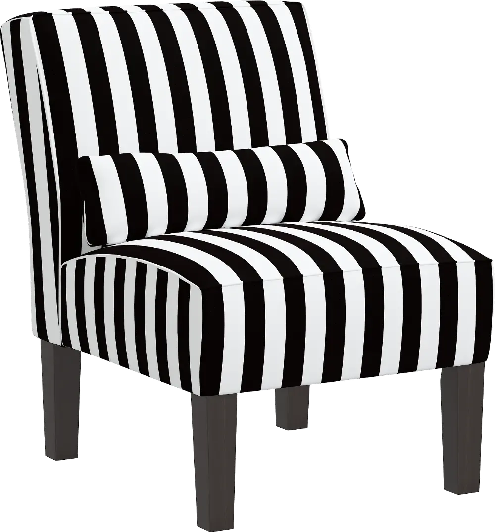 5705CBSTRBLKWHOGA Canopy Stripe Armless Chair-1