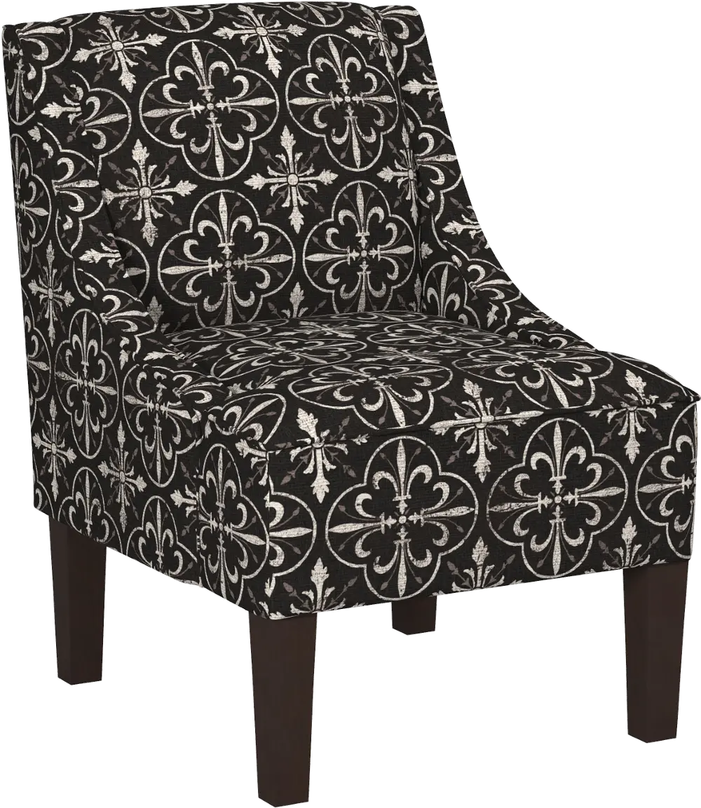 72-1PRSTLBLCOGA Parker Black Tile Swoop Arm Accent Chair - Skyline Furniture-1