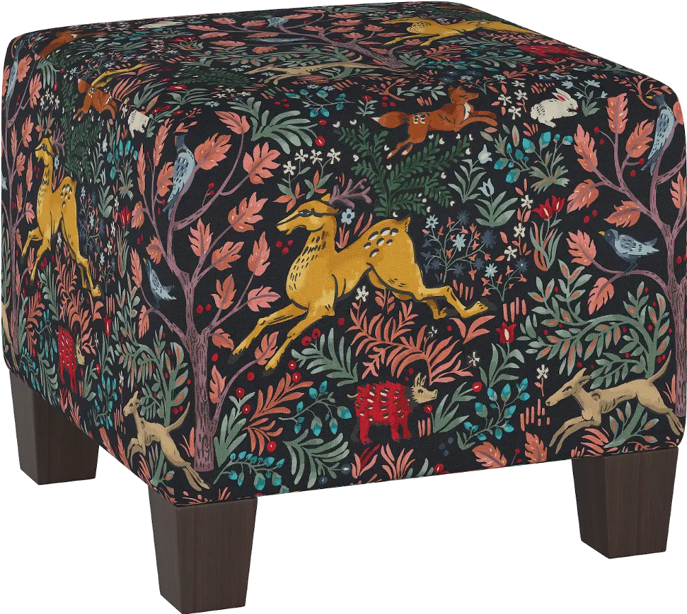 57-2FRLNVOGA Blaire Navy Frolic Square Ottoman-1