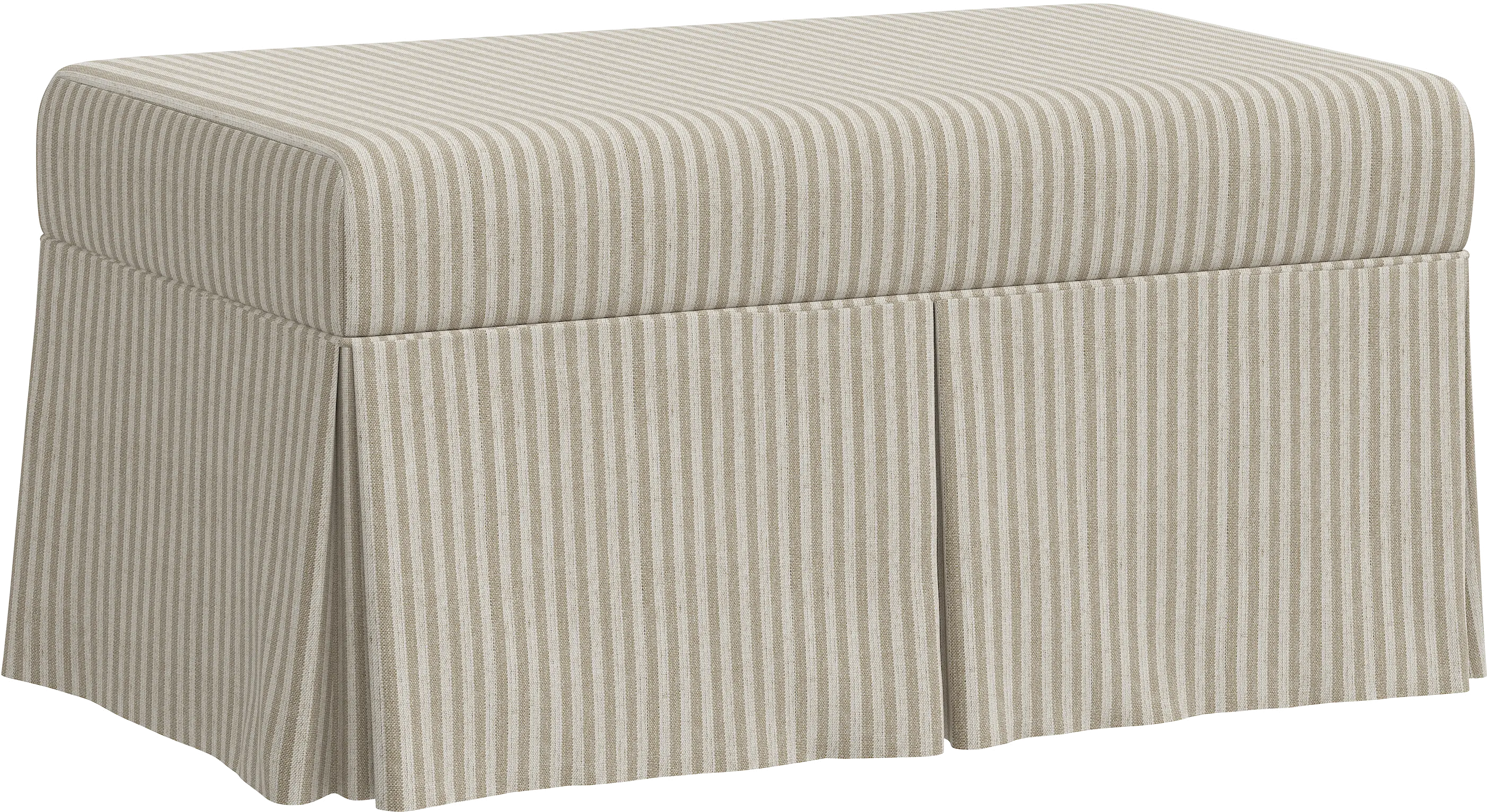Mila Taupe Stripe Skirted Storage Bench - Skyline Furniture