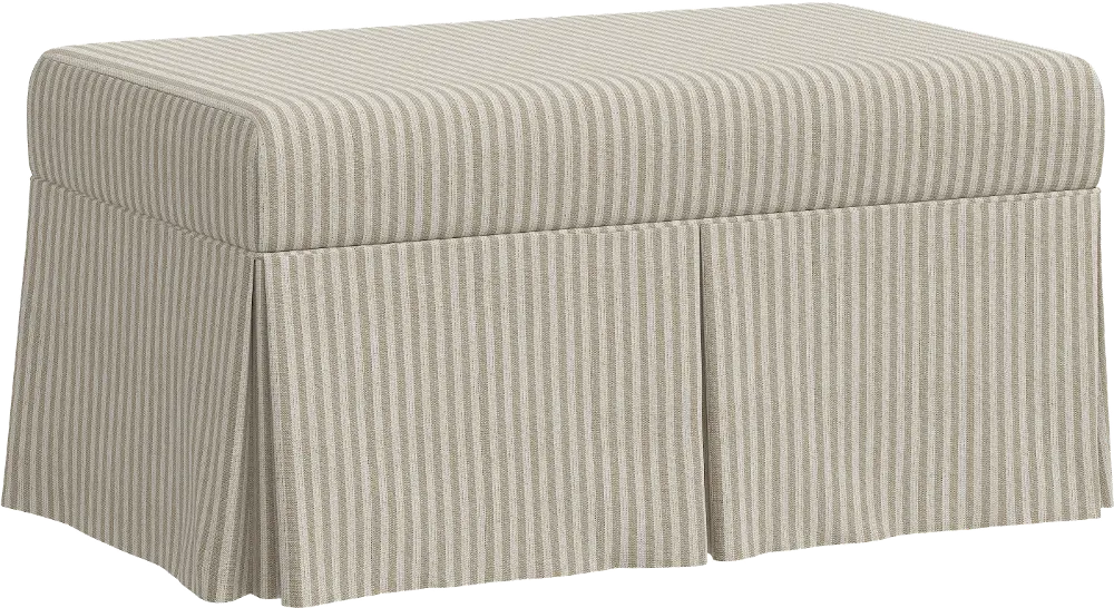 8802SKSCTSTRTP Mila Taupe Stripe Skirted Storage Bench - Skyline Furniture-1