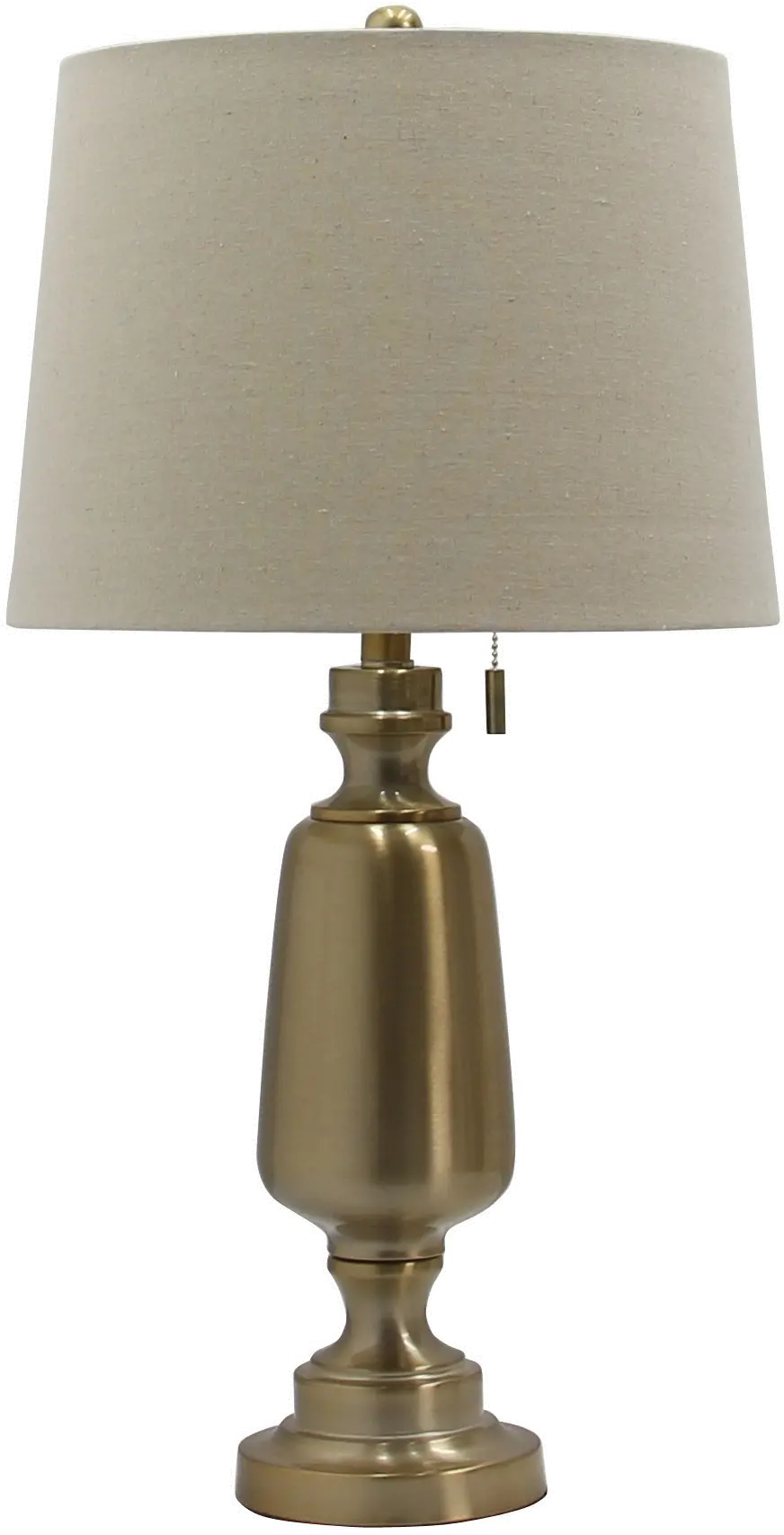 Antique Brass Table Lamp with Pull Chain