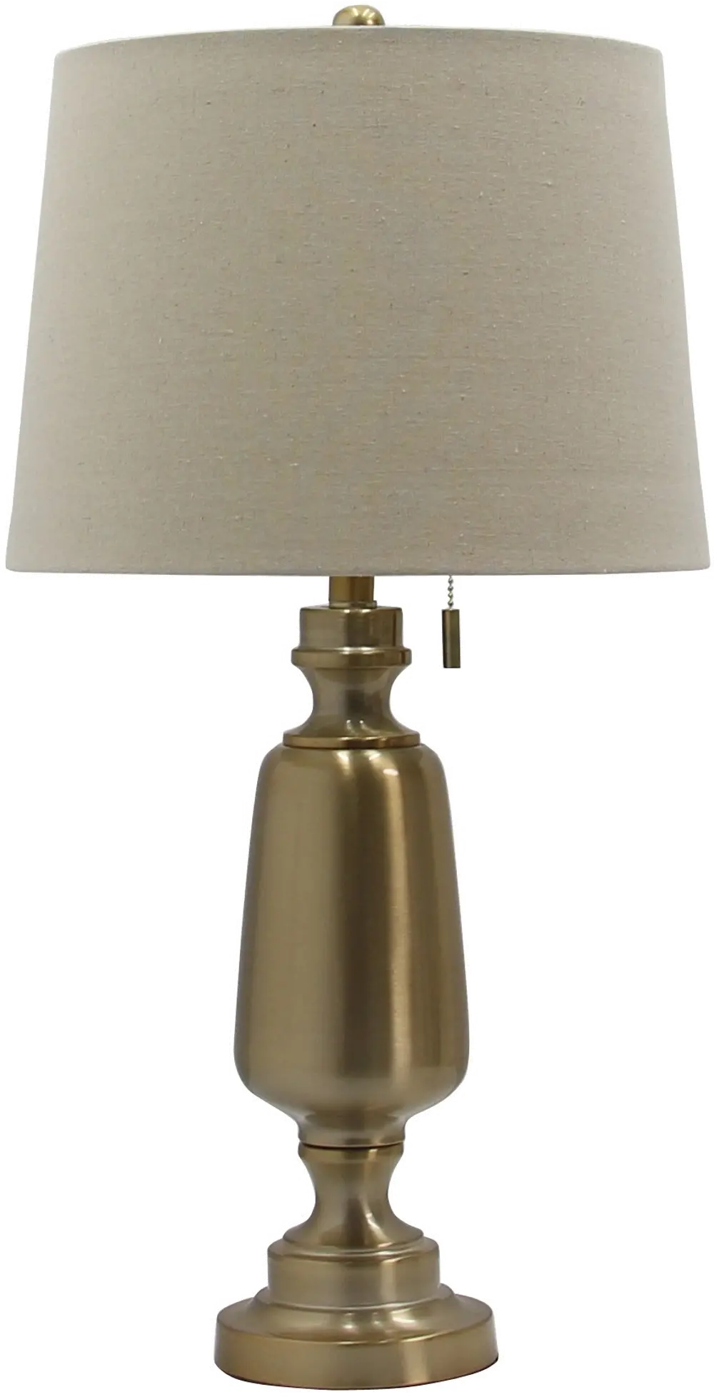 Antique Brass Table Lamp with Pull Chain-1