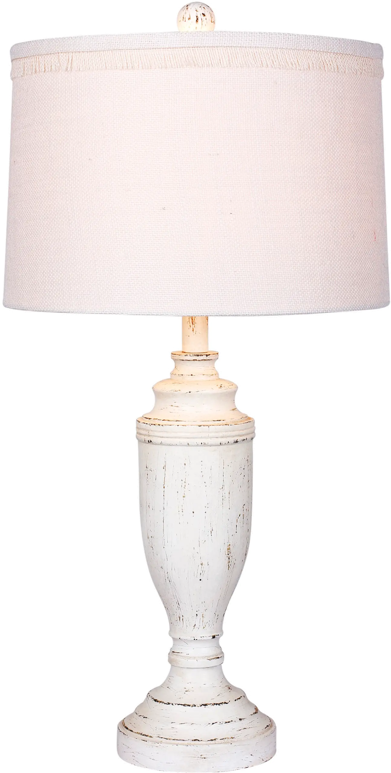 Cottage Antique White Resin Table Lamp
