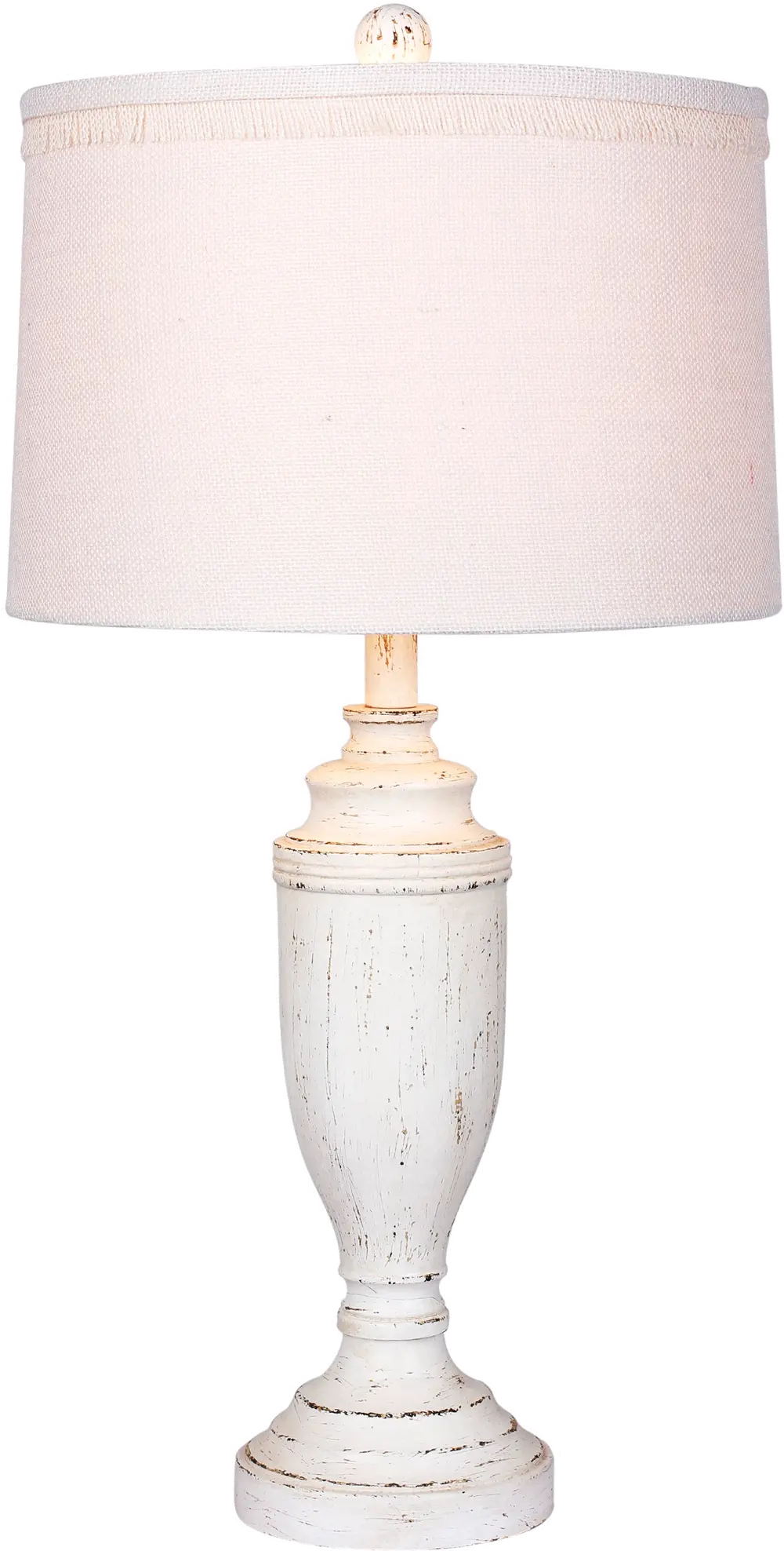 Cottage Antique White Resin Table Lamp-1