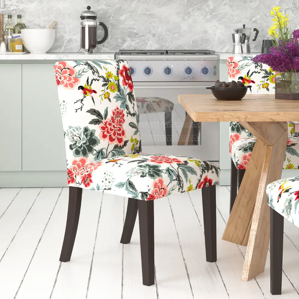 63-6CNDMMNEBN Floral Candid Square Dining Chair-1