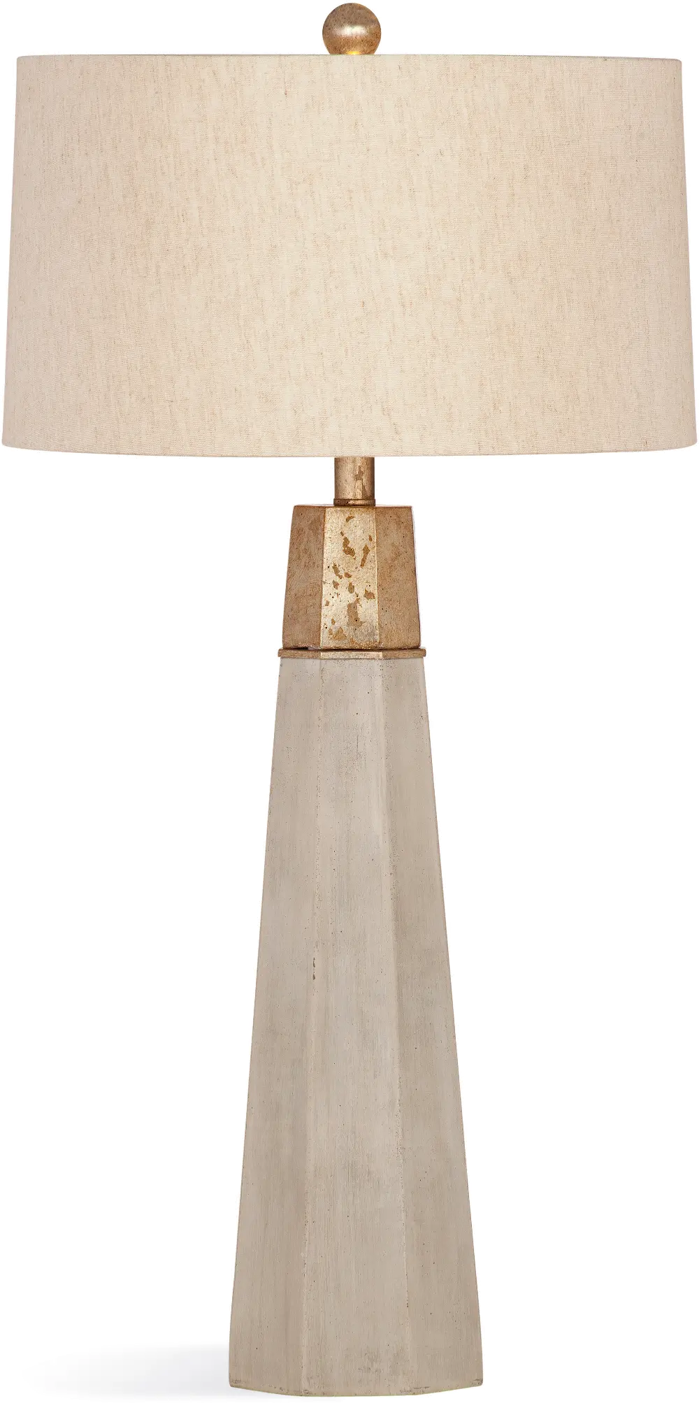 Gold and Cement Table Lamp with Linen Shade - Rowan-1