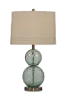 Sea Blue Green Glass Table Lamp with Silver Base