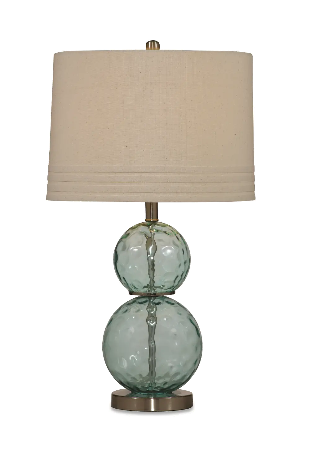Sea Blue Green Glass Table Lamp with Silver Base-1