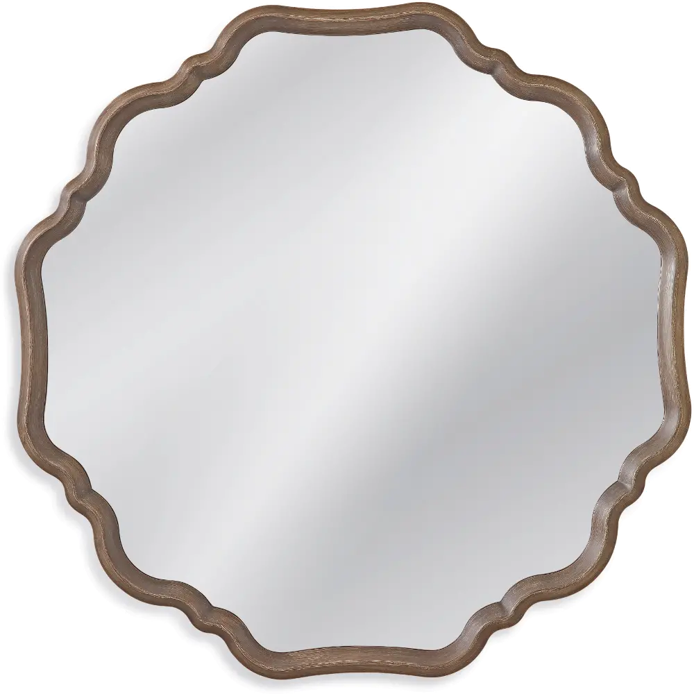 40 Inch Gray Scalloped Frame Wall Mirror-1