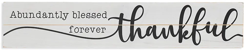 31 Inch Off White and Black Thankful Wood Wall Sign-1