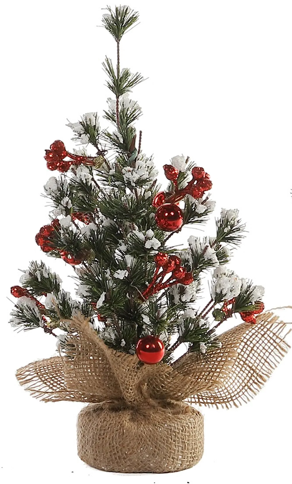 12 Inch Faux Floral Red Berry Tree in Burlap-1