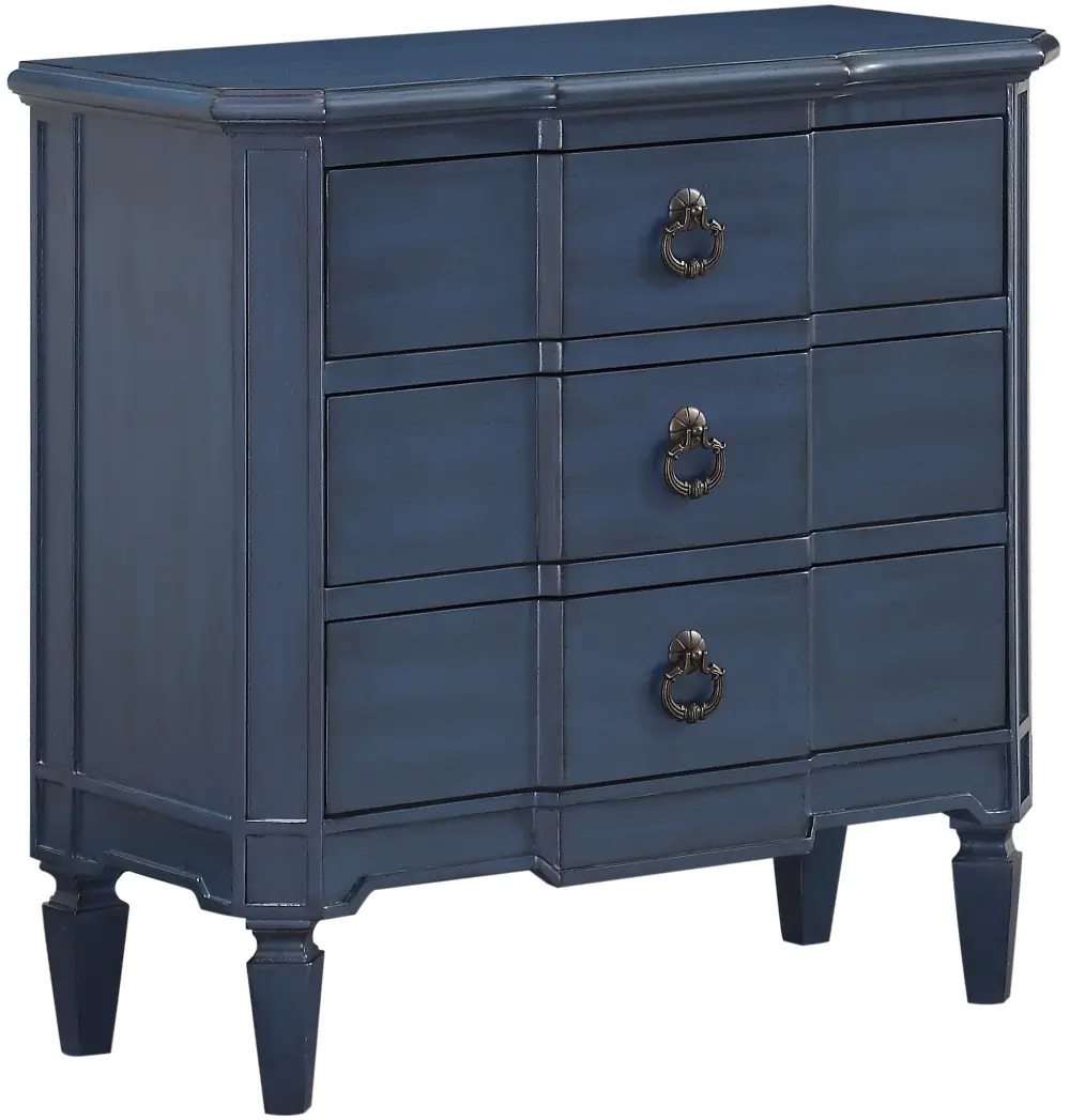81419/3DRAWER-CHEST Transitional Fowler Blue Three Drawer Chest-1