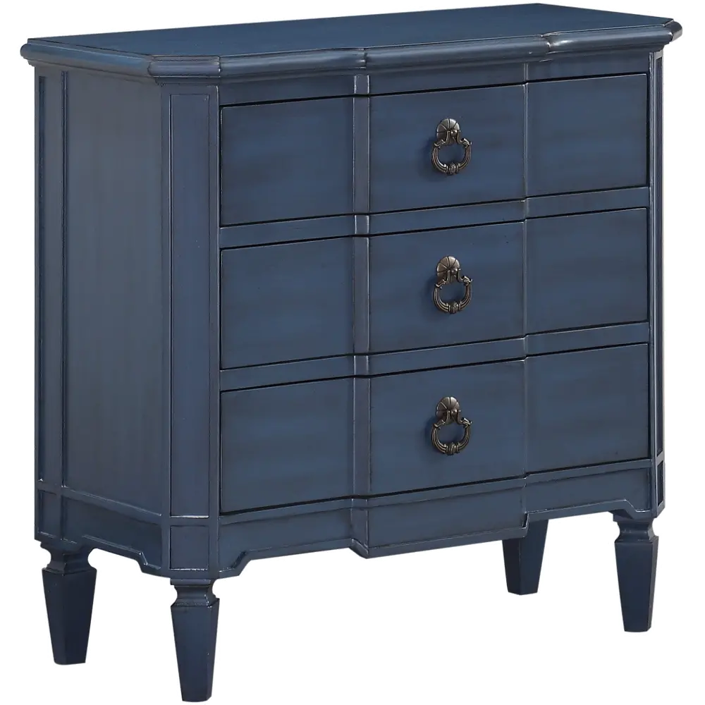 Transitional Fowler Blue Three Drawer Chest-1