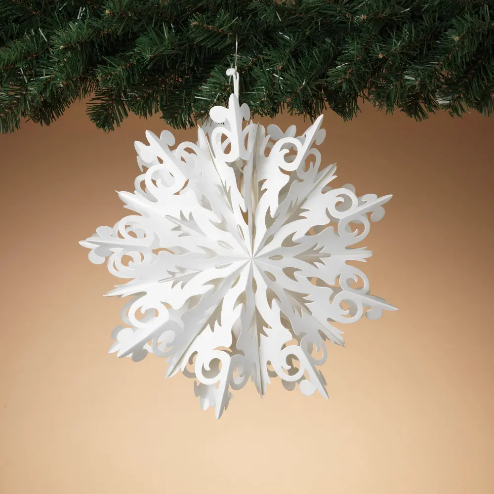 White Paper Snowflake Ornament-1