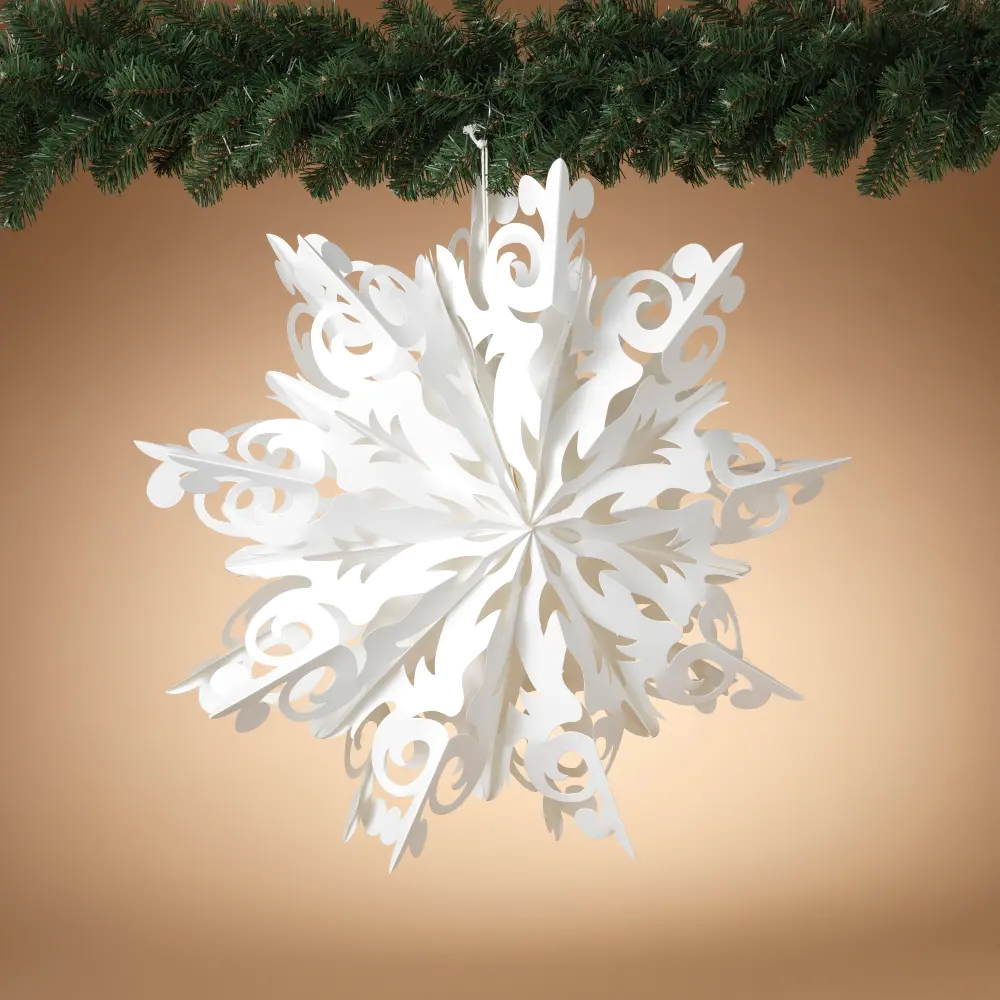 White Paper Snowflake Ornament-1