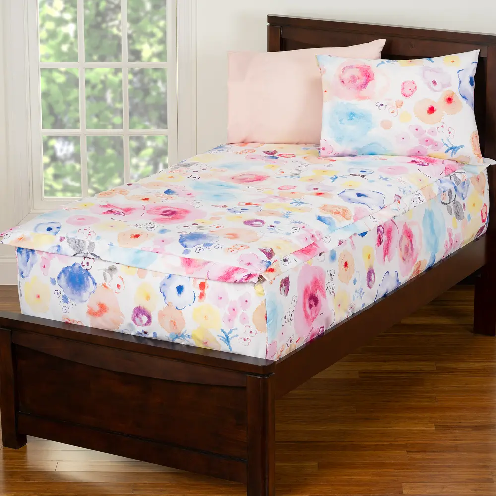White and Pink Polka Dot Twin Poppies Bunkie Deluxe Bedding-1