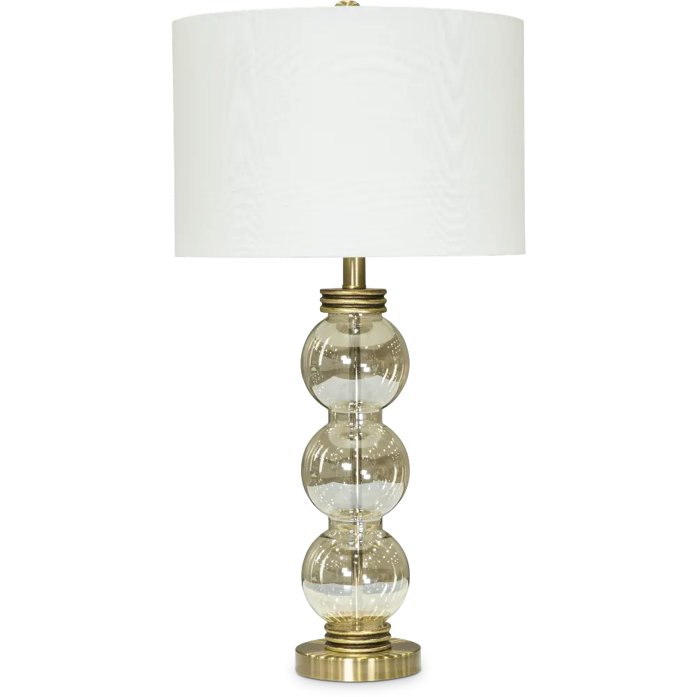 29 Inch Bubble Glass Table Lamp with Antique Brass Details-1