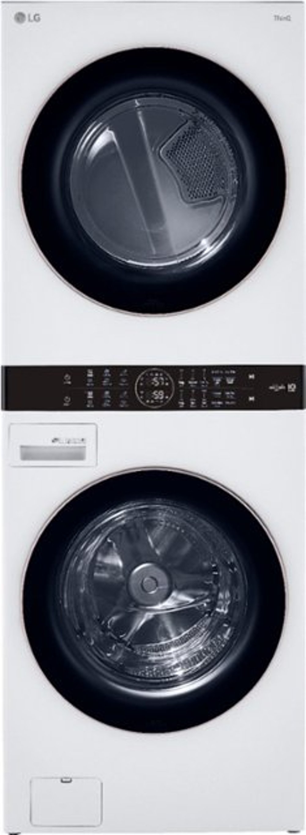 LG WashTower with Center Control 4.5 cu. ft. Washer and 7.4 cu. ft. Electric Dryer - White