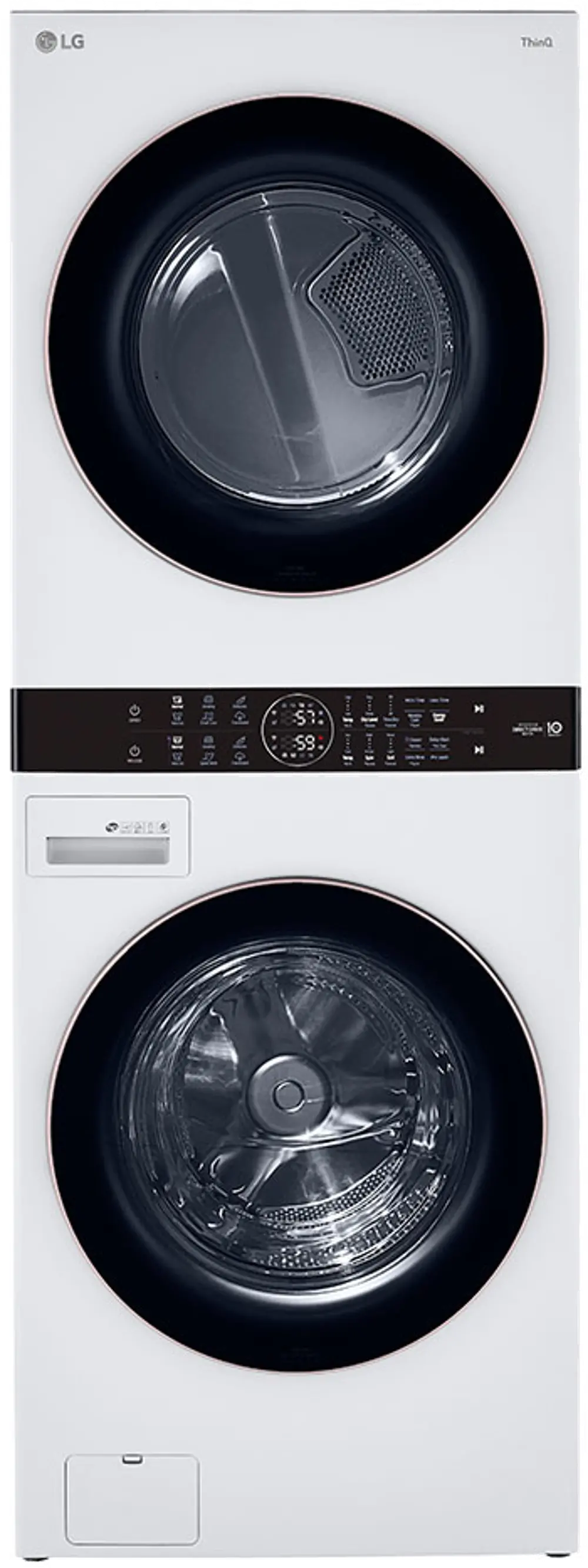 WKG101HWA LG WashTower with Center Control 4.5 cu. ft. Washer and 7.4 cu. ft. Gas Dryer - White-1