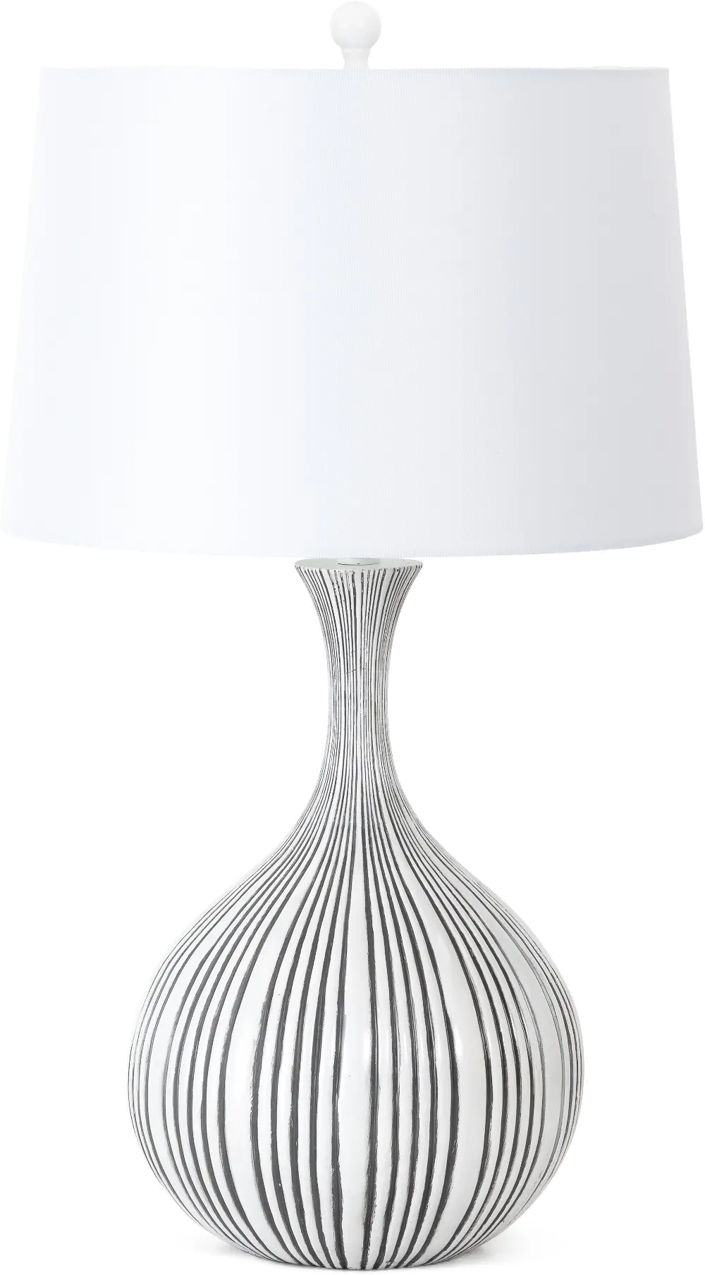 29 Inch White and Gray Polyresin Table Lamp-1