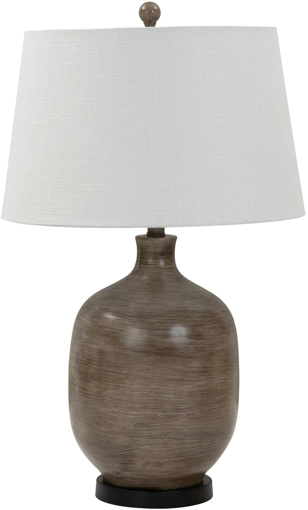 28 Inch Gray-Brown Polyresin Table Lamp-1