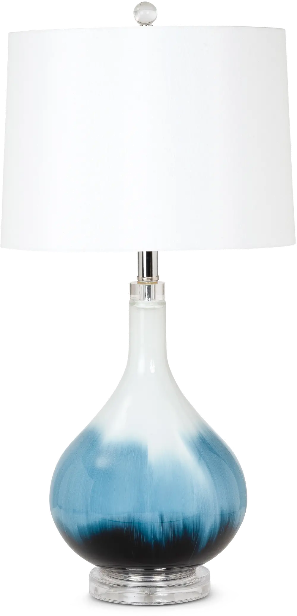 28 Inch White and Blue Glass Table Lamp-1
