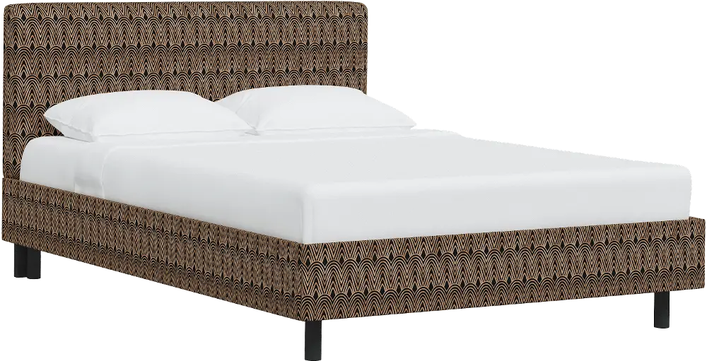 751PBDSCPSKBLCOGA Brianna Black Scallop Full Platform Bed - Skyline Furniture-1